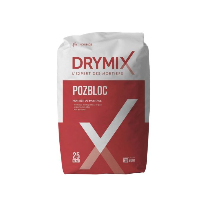 Drymix Pozbloc Block Laying Mortar 25kg — U Block Ecobloc Masonry QBM Phoenix Mauritius