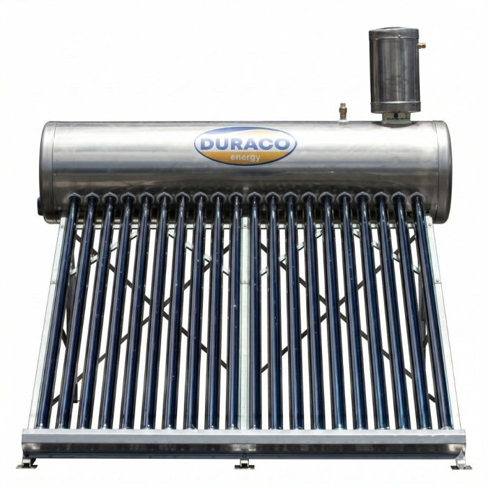 Duraco 200L non pressure solar water heater vacuum tubes — QBM Phoenix Mauritius